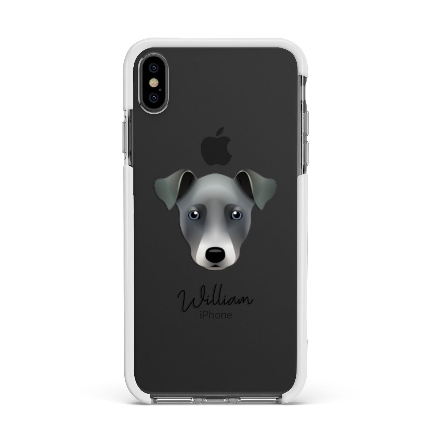 Chi Staffy Bull Personalised Apple iPhone Xs Max Impact Case White Edge on Black Phone