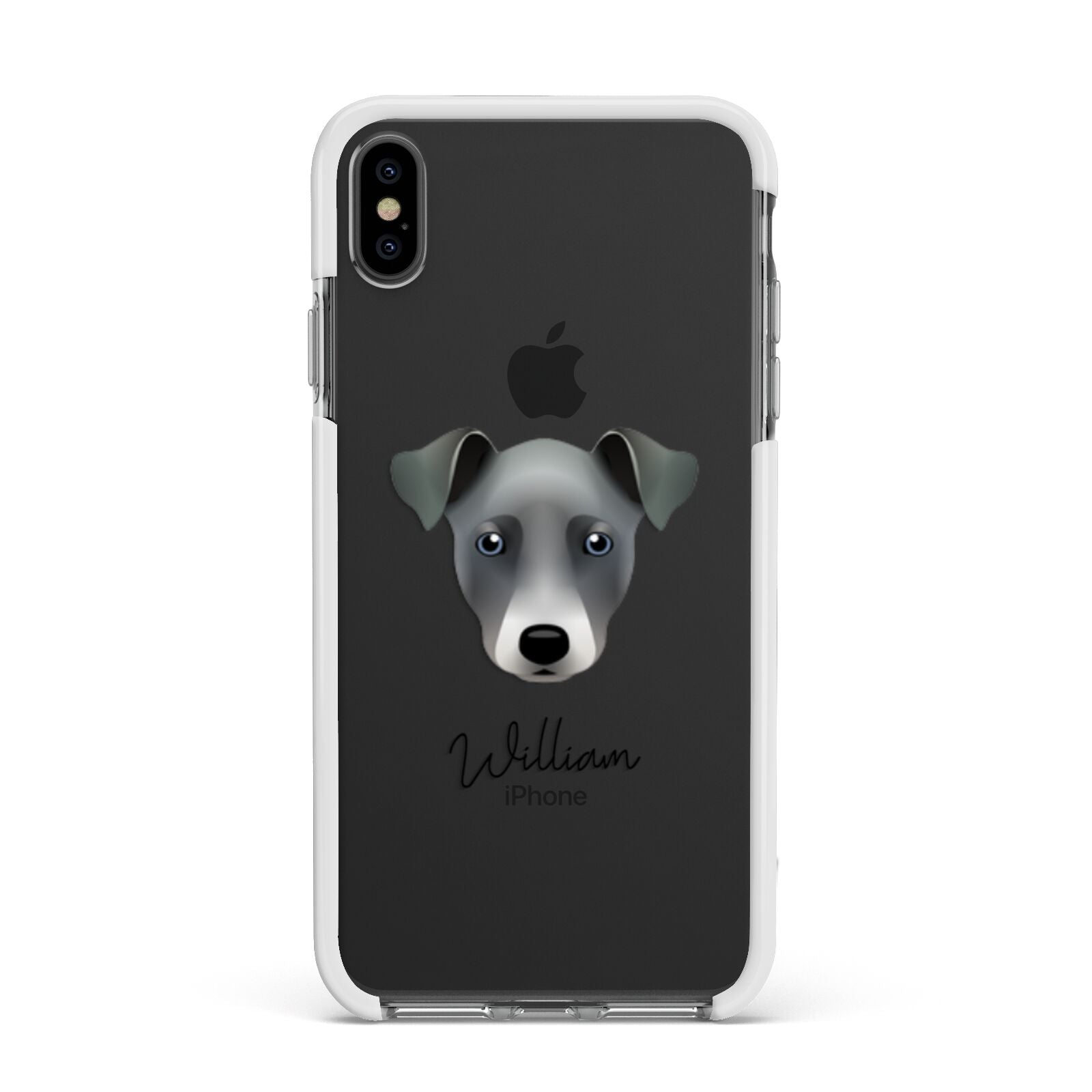 Chi Staffy Bull Personalised Apple iPhone Xs Max Impact Case White Edge on Black Phone