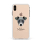Chi Staffy Bull Personalised Apple iPhone Xs Max Impact Case White Edge on Gold Phone