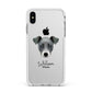 Chi Staffy Bull Personalised Apple iPhone Xs Max Impact Case White Edge on Silver Phone