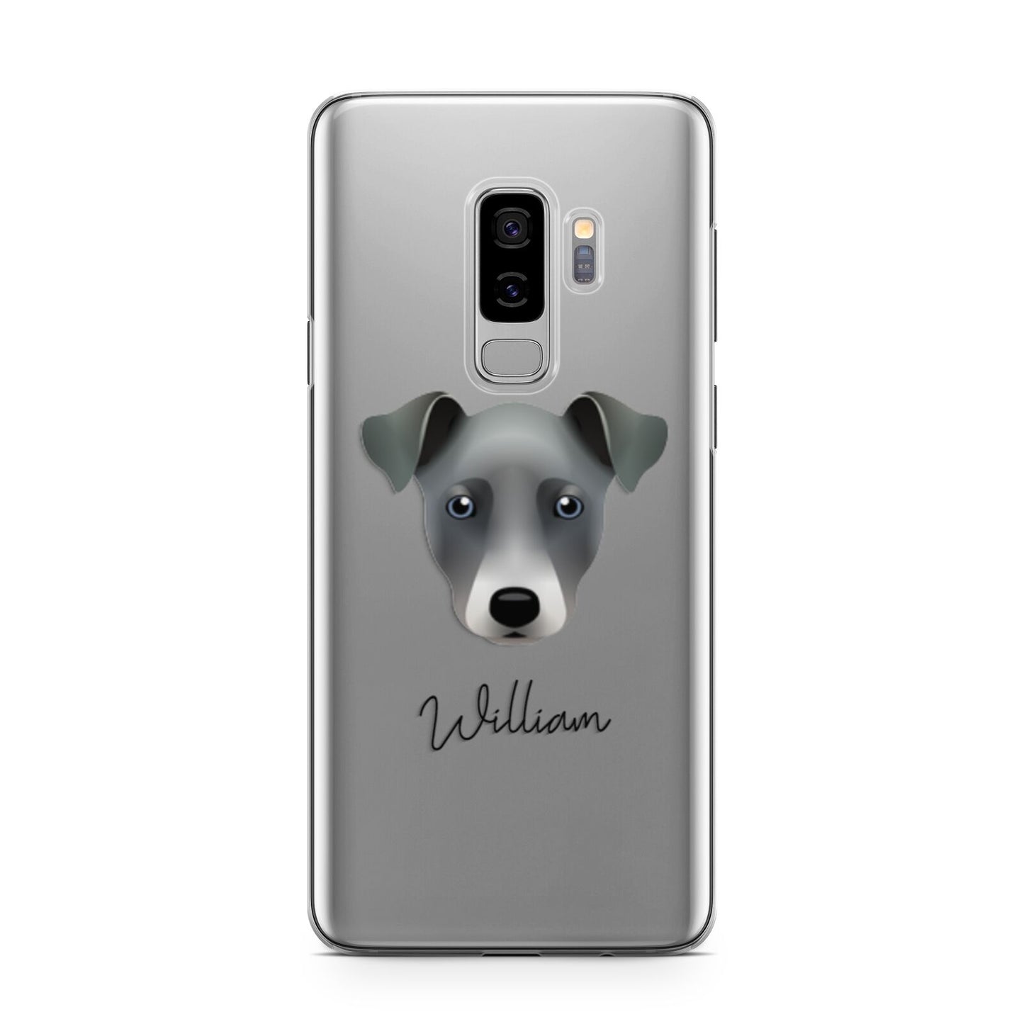 Chi Staffy Bull Personalised Samsung Galaxy S9 Plus Case on Silver phone