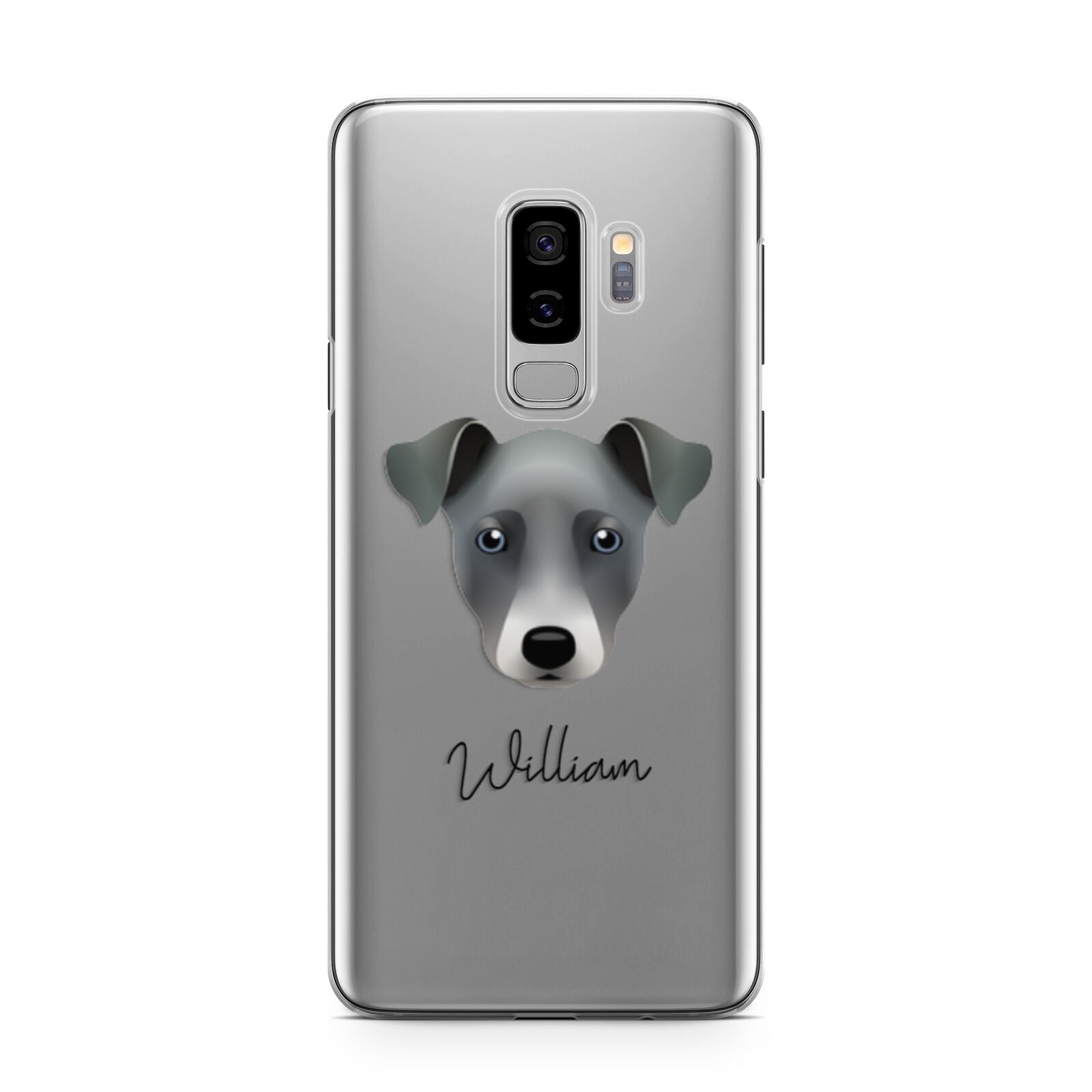 Chi Staffy Bull Personalised Samsung Galaxy S9 Plus Case on Silver phone