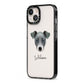 Chi Staffy Bull Personalised iPhone 13 Black Impact Case Side Angle on Silver phone