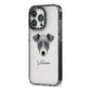 Chi Staffy Bull Personalised iPhone 13 Pro Black Impact Case Side Angle on Silver phone