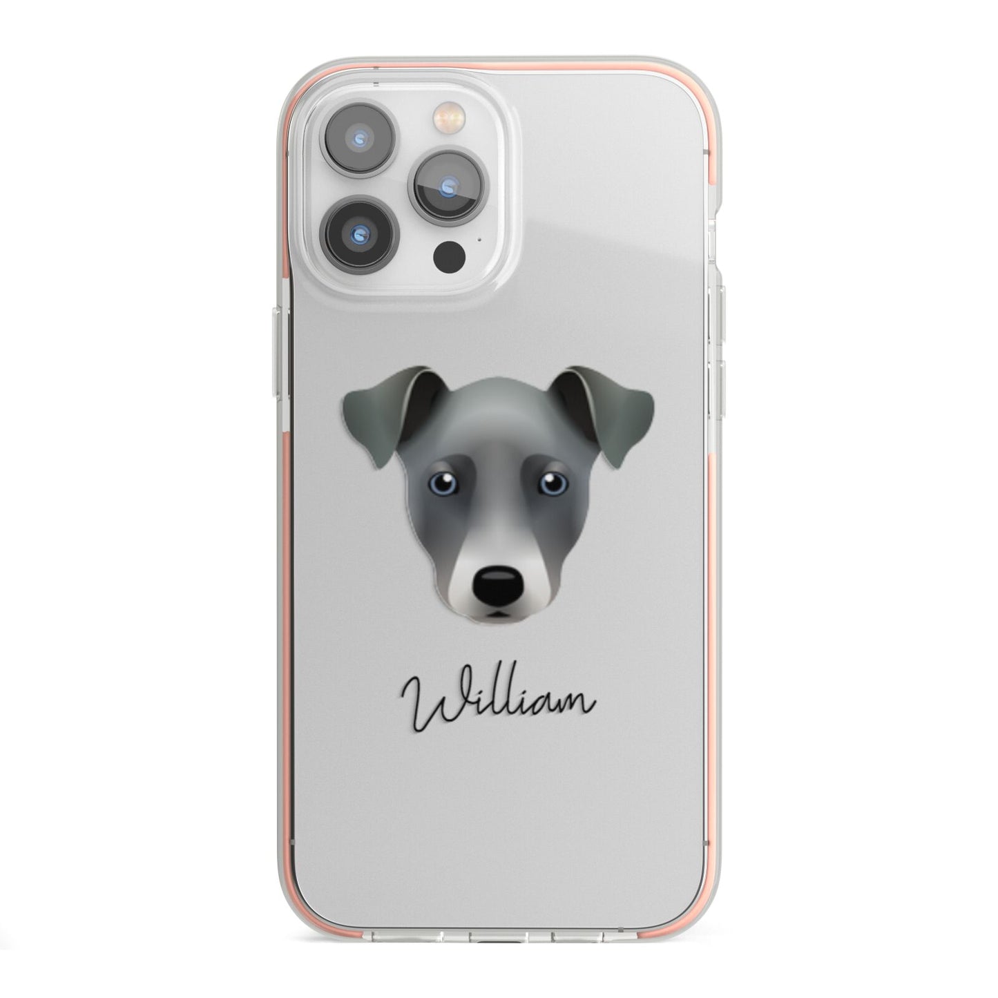 Chi Staffy Bull Personalised iPhone 13 Pro Max TPU Impact Case with Pink Edges