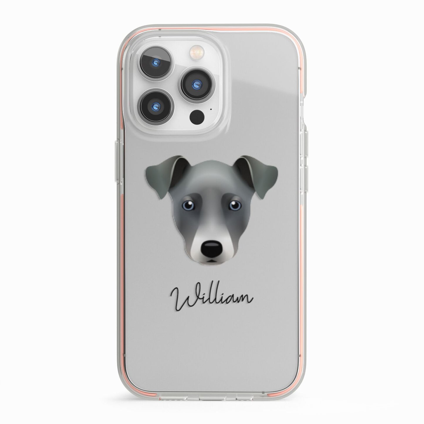 Chi Staffy Bull Personalised iPhone 13 Pro TPU Impact Case with Pink Edges