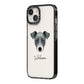 Chi Staffy Bull Personalised iPhone 14 Black Impact Case Side Angle on Silver phone