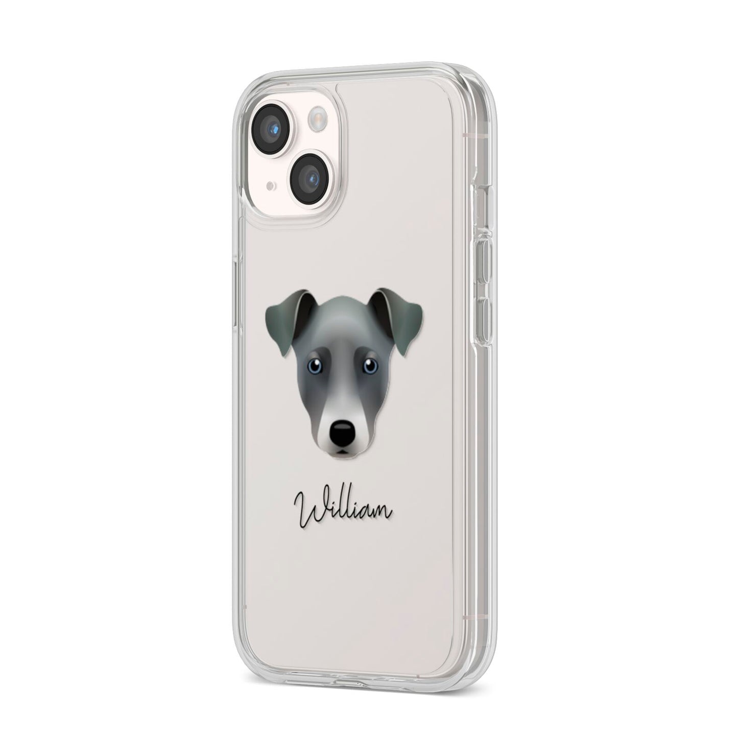 Chi Staffy Bull Personalised iPhone 14 Clear Tough Case Starlight Angled Image