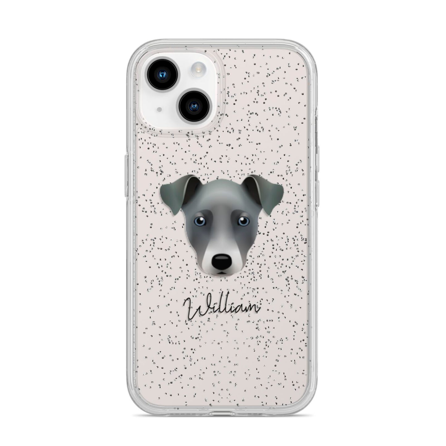 Chi Staffy Bull Personalised iPhone 14 Glitter Tough Case Starlight