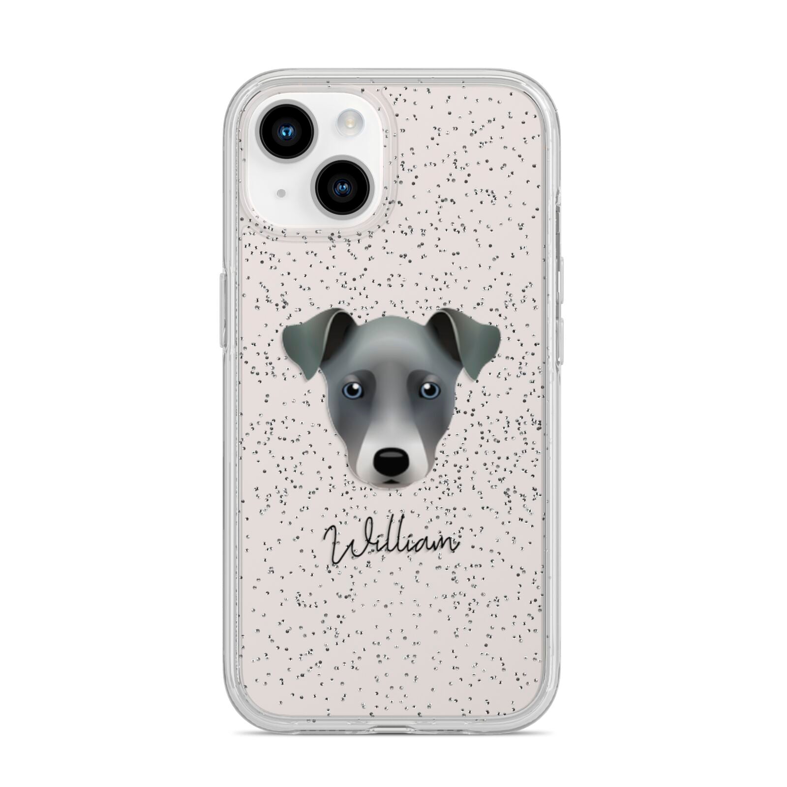 Chi Staffy Bull Personalised iPhone 14 Glitter Tough Case Starlight