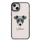 Chi Staffy Bull Personalised iPhone 14 Plus Black Impact Case on Silver phone