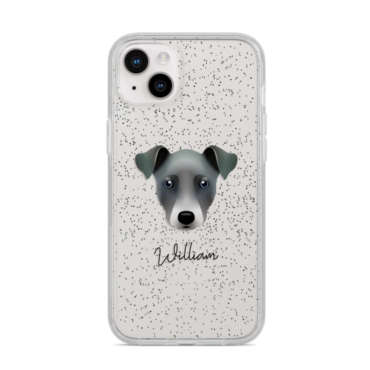Chi Staffy Bull Personalised iPhone 14 Plus Glitter Tough Case Starlight