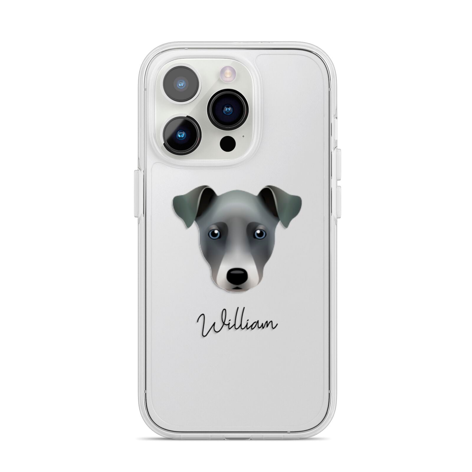 Chi Staffy Bull Personalised iPhone 14 Pro Clear Tough Case Silver