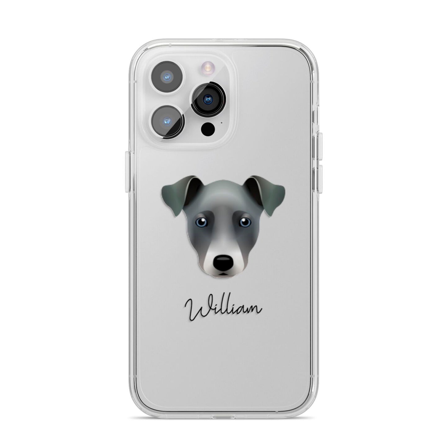 Chi Staffy Bull Personalised iPhone 14 Pro Max Clear Tough Case Silver
