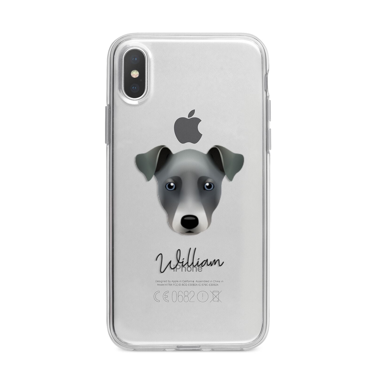 Chi Staffy Bull Personalised iPhone X Bumper Case on Silver iPhone Alternative Image 1