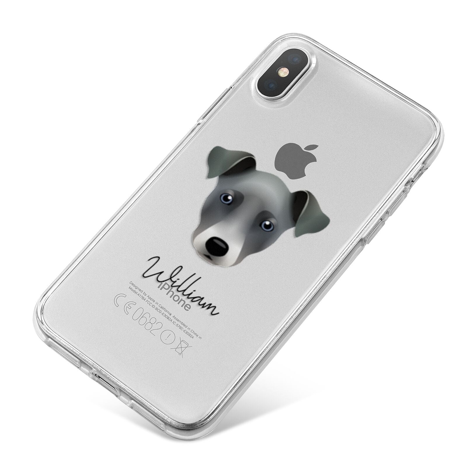 Chi Staffy Bull Personalised iPhone X Bumper Case on Silver iPhone