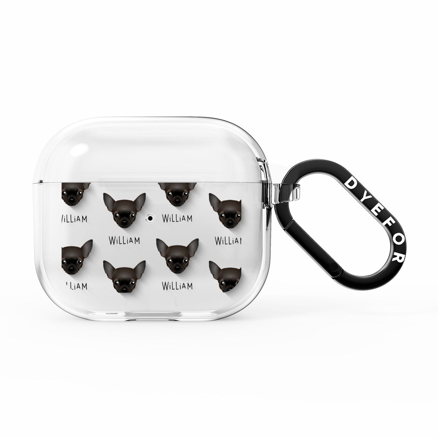 Chihuahua Icon with Name AirPods Clear Case 3rd Gen
