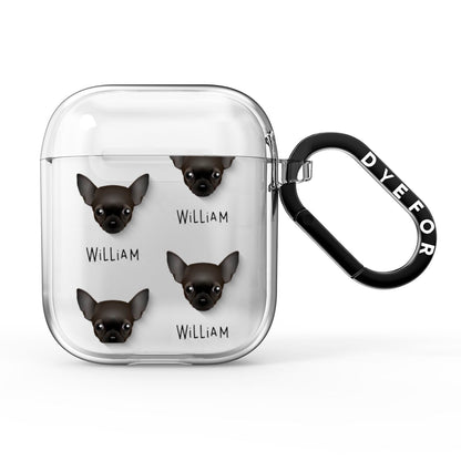 Chihuahua Icon with Name AirPods Clear Case