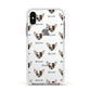 Chihuahua Icon with Name Apple iPhone Xs Impact Case White Edge on Silver Phone