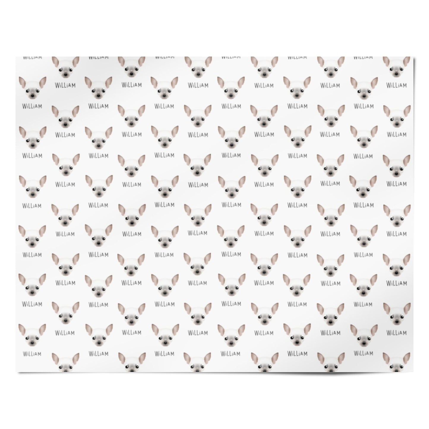 Chihuahua Icon with Name Personalised Wrapping Paper Alternative