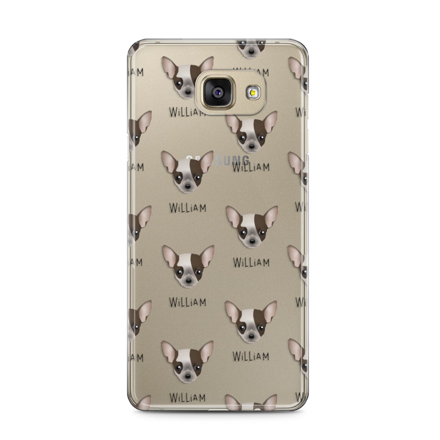 Chihuahua Icon with Name Samsung Galaxy A5 2016 Case on gold phone