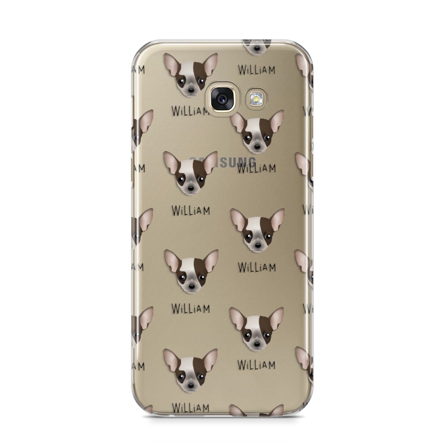 Chihuahua Icon with Name Samsung Galaxy A5 2017 Case on gold phone