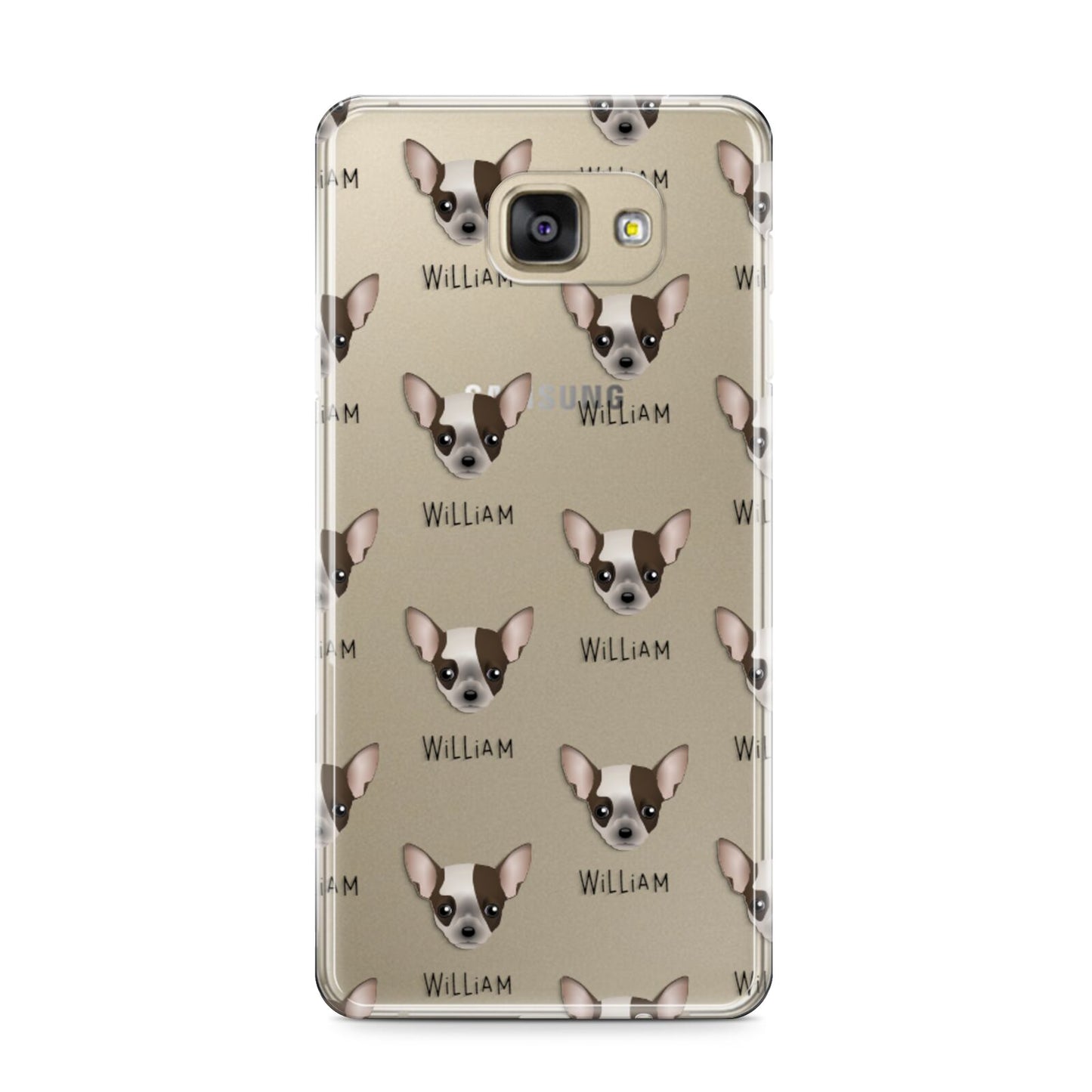 Chihuahua Icon with Name Samsung Galaxy A9 2016 Case on gold phone