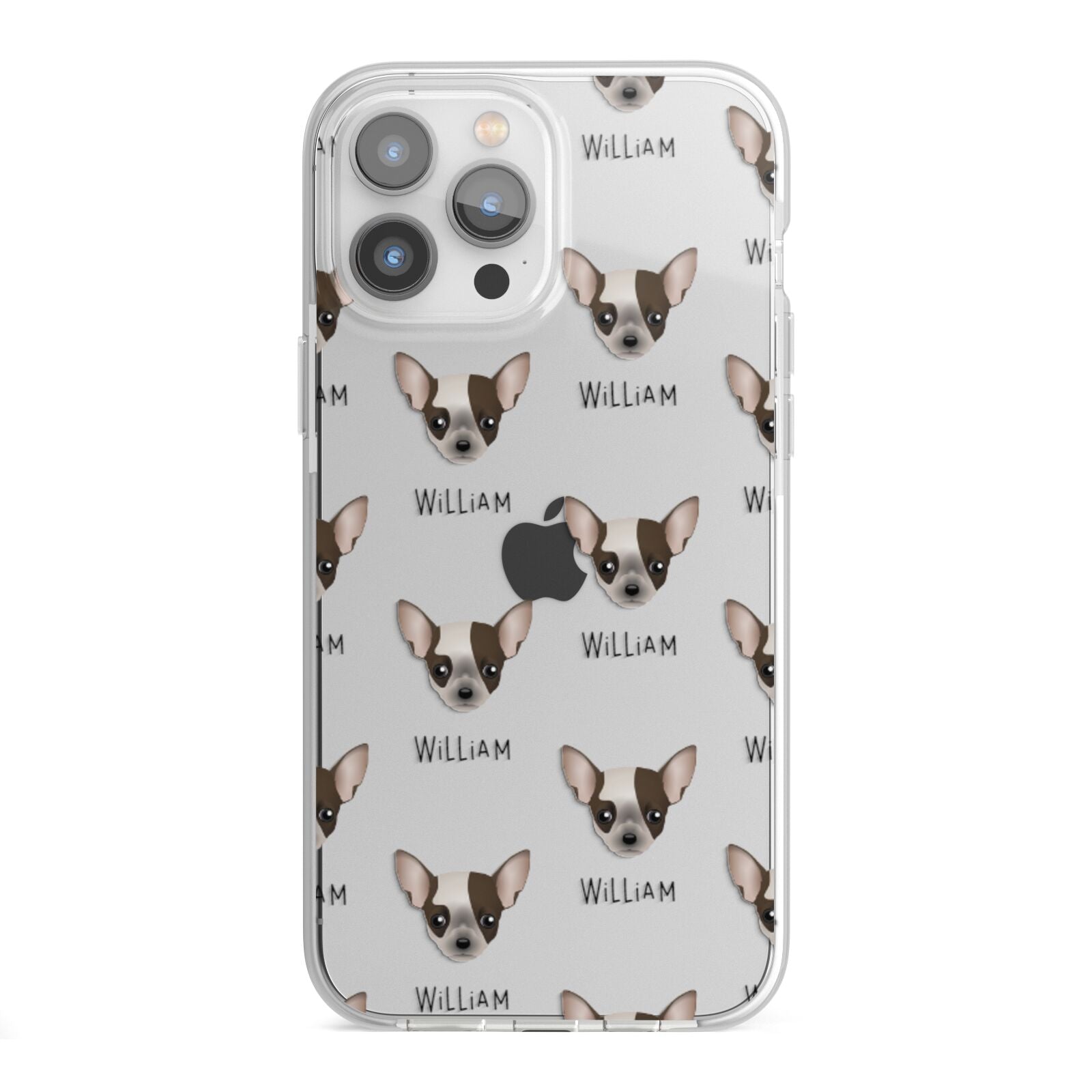 Chihuahua Icon with Name iPhone 13 Pro Max TPU Impact Case with White Edges