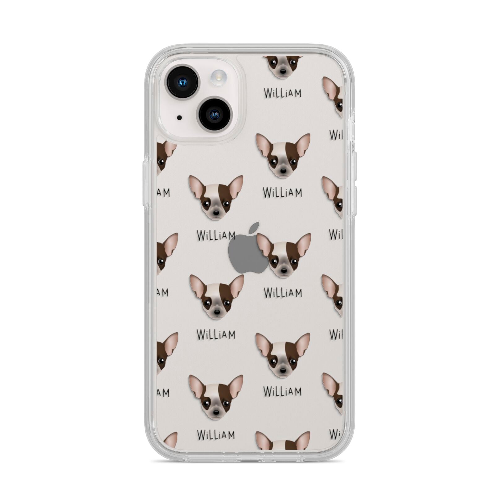 Chihuahua Icon with Name iPhone 14 Plus Clear Tough Case Starlight