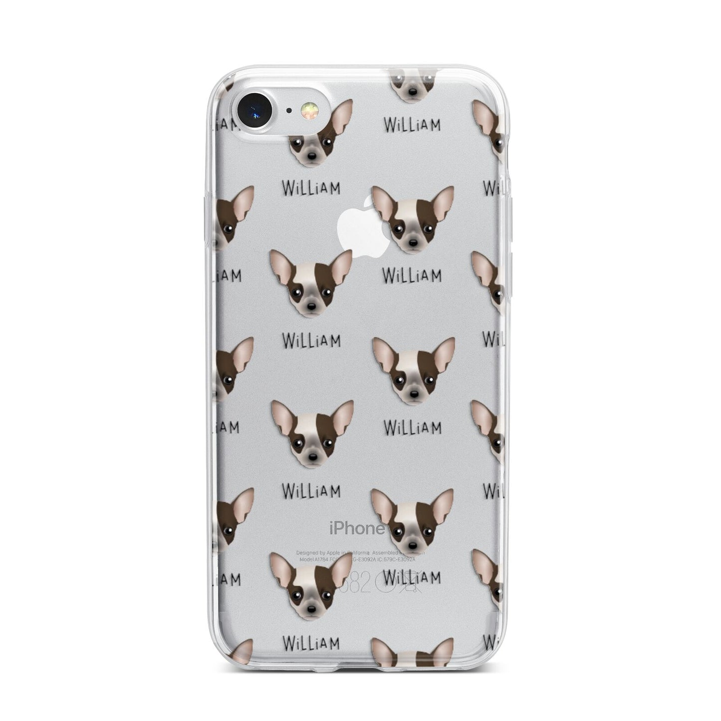 Chihuahua Icon with Name iPhone 7 Bumper Case on Silver iPhone