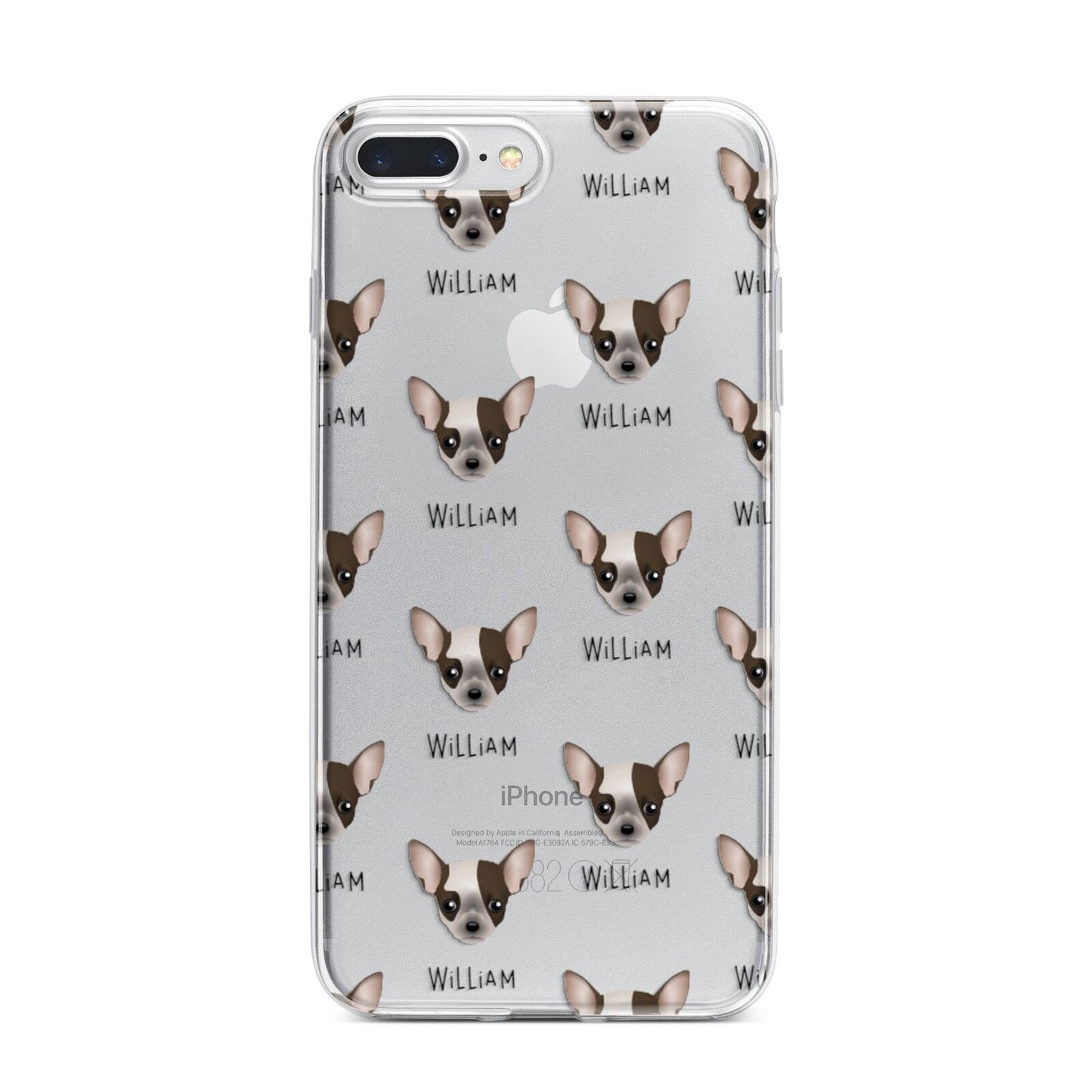 Chihuahua Icon with Name iPhone 7 Plus Bumper Case on Silver iPhone