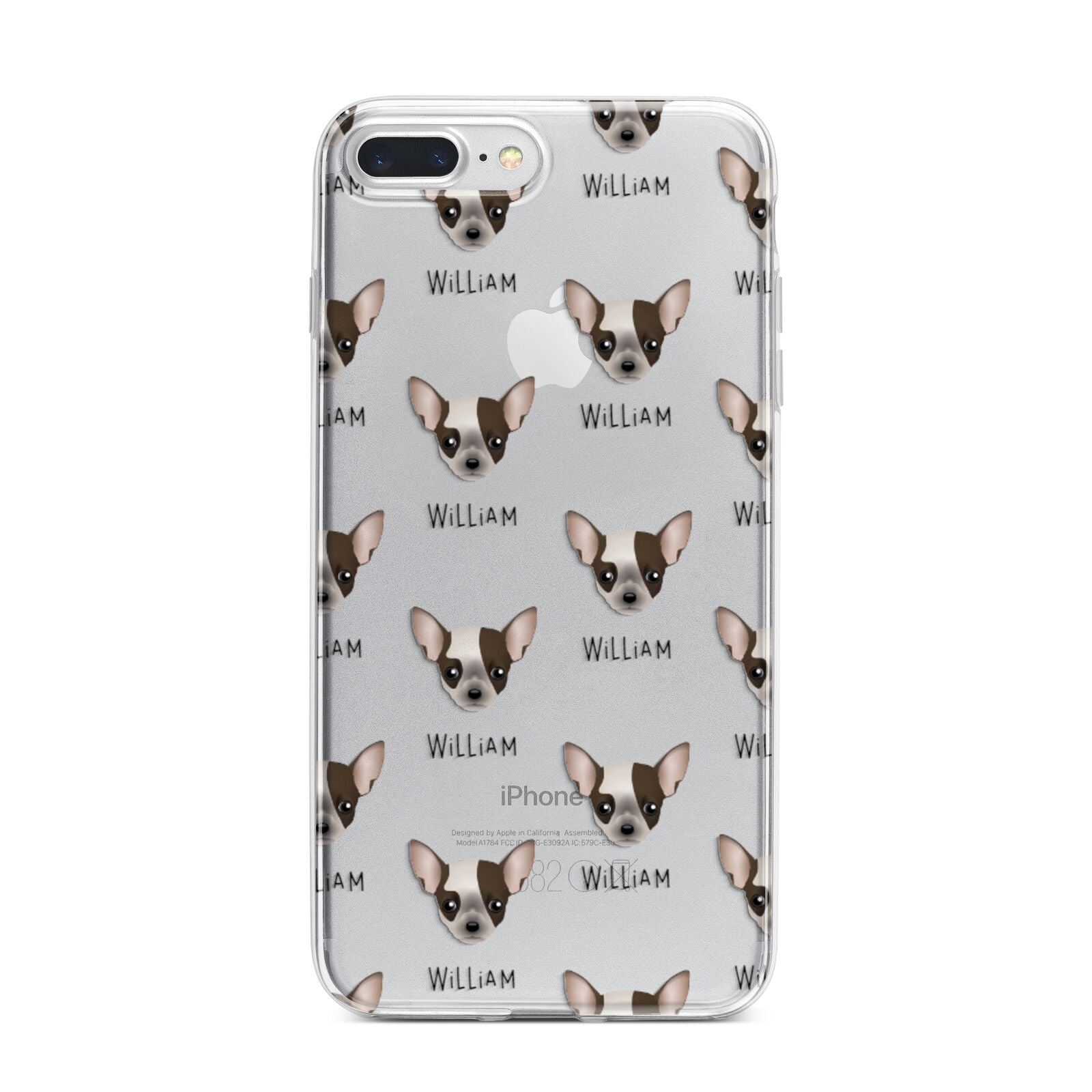 Chihuahua Icon with Name iPhone 7 Plus Bumper Case on Silver iPhone