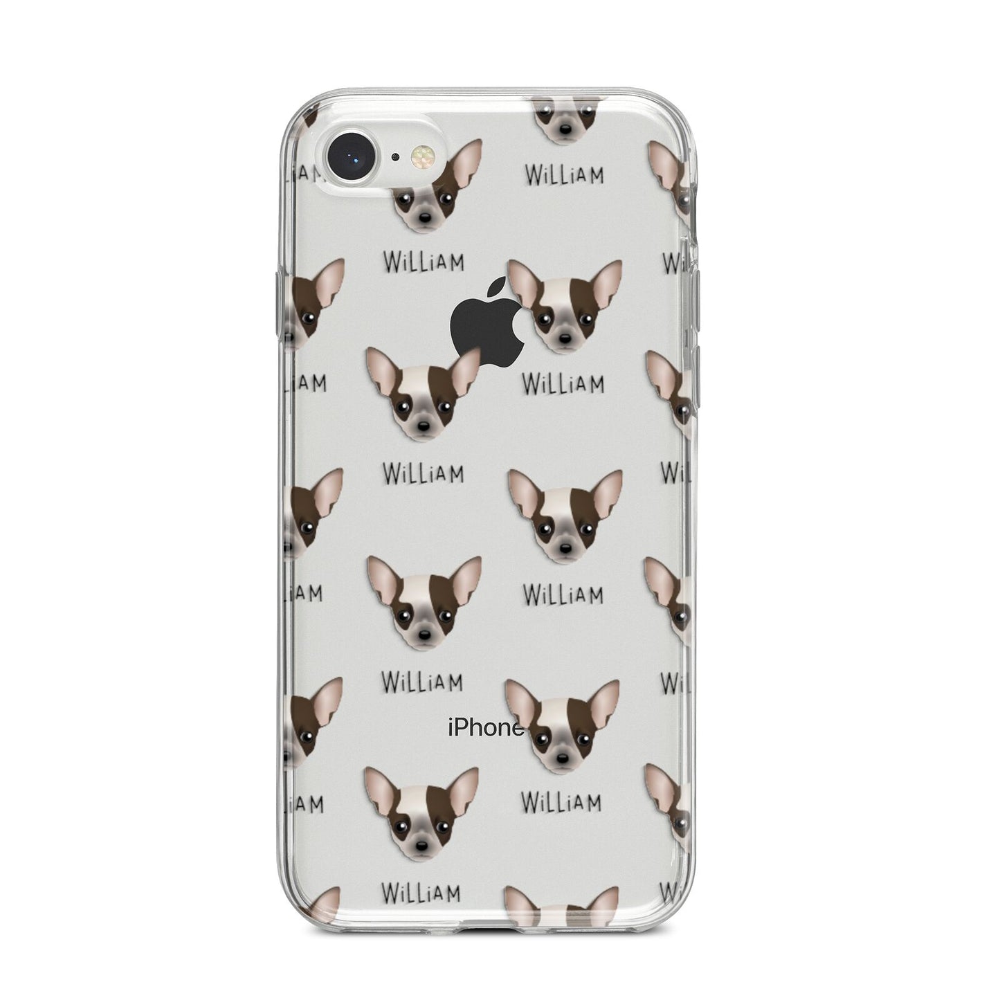 Chihuahua Icon with Name iPhone 8 Bumper Case on Silver iPhone