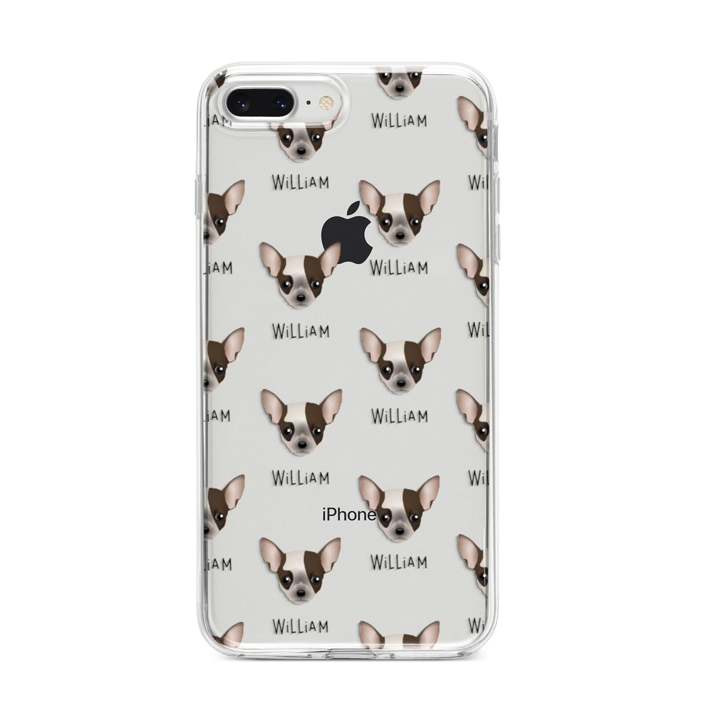 Chihuahua Icon with Name iPhone 8 Plus Bumper Case on Silver iPhone