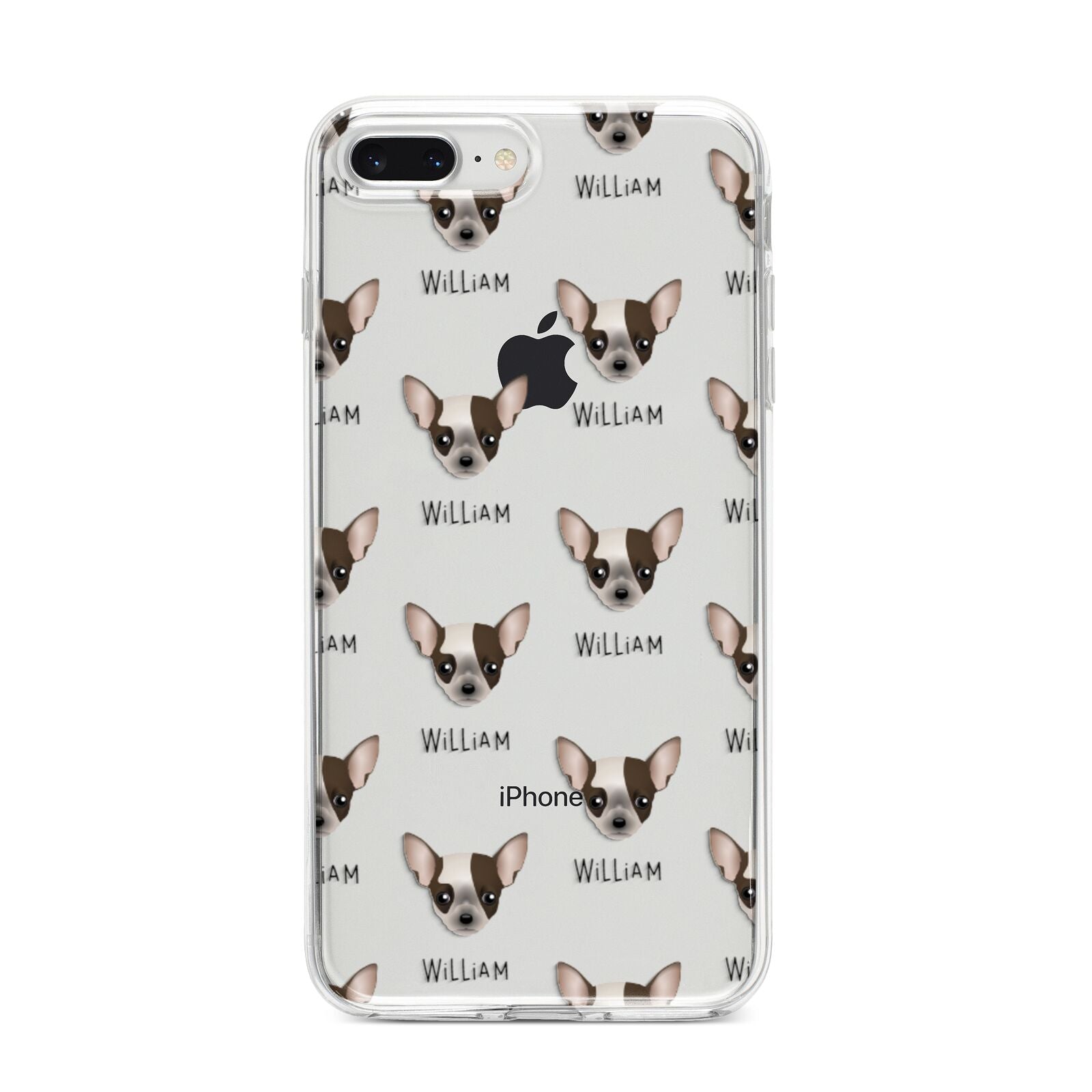 Chihuahua Icon with Name iPhone 8 Plus Bumper Case on Silver iPhone