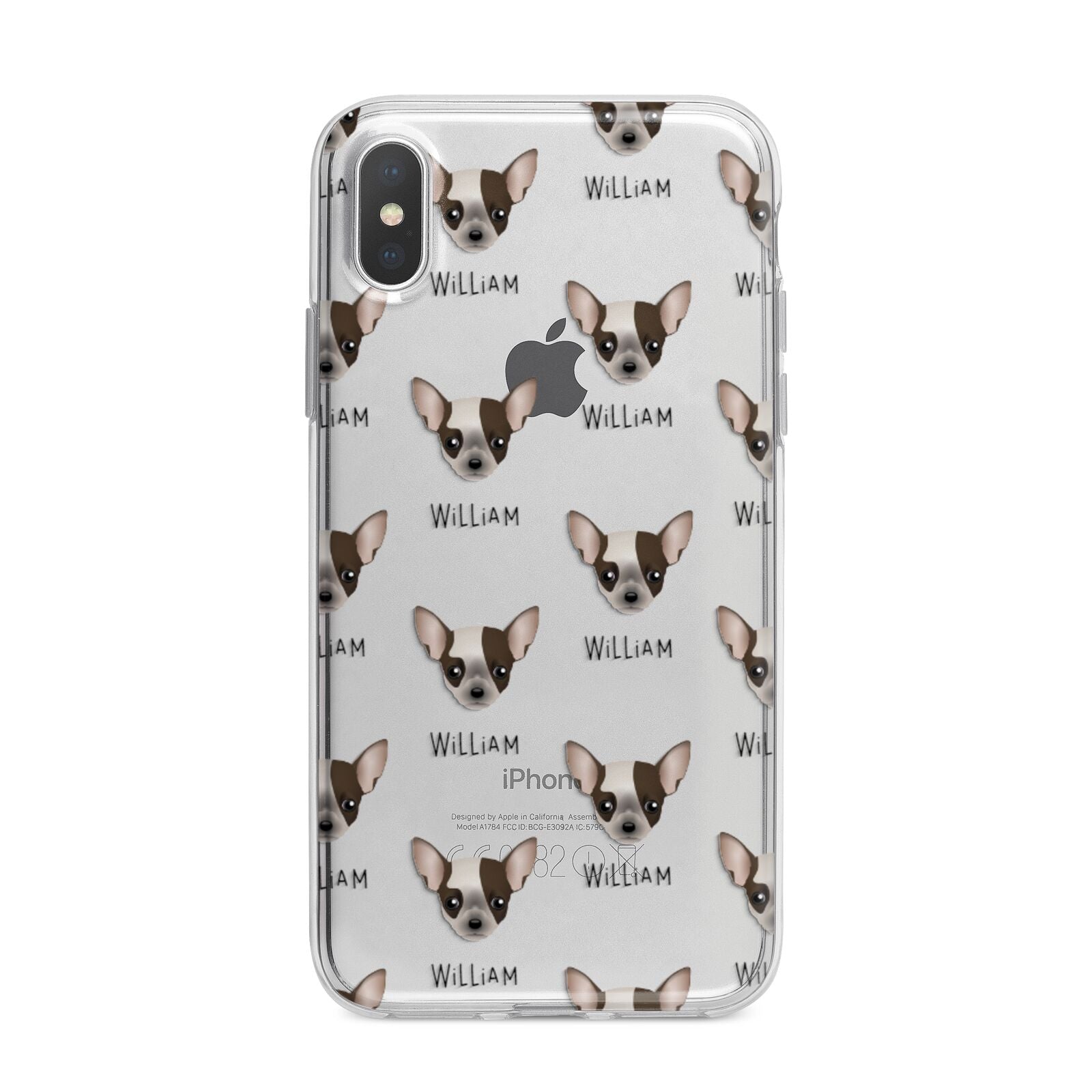 Chihuahua Icon with Name iPhone X Bumper Case on Silver iPhone Alternative Image 1