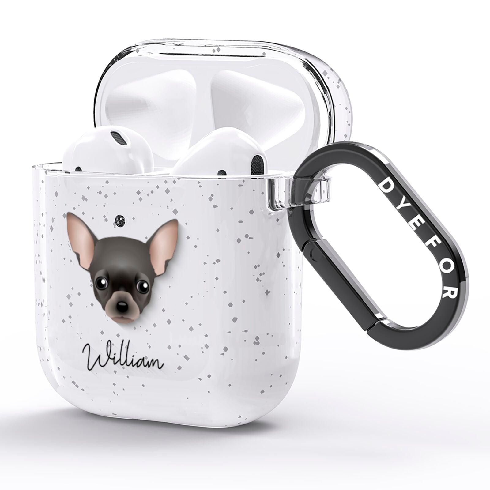 Chihuahua Personalised AirPods Glitter Case Side Image