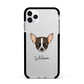Chihuahua Personalised Apple iPhone 11 Pro Max in Silver with Black Impact Case