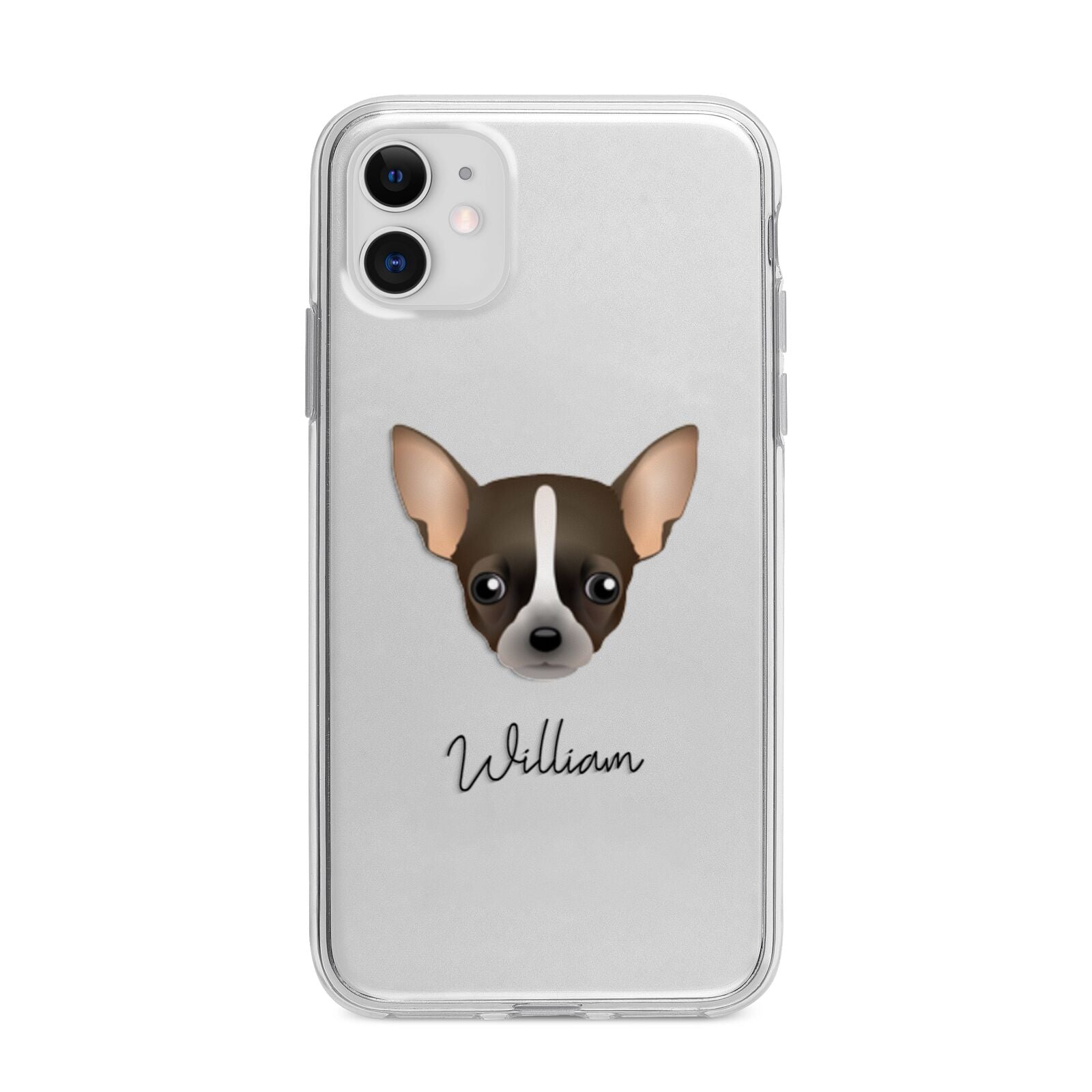 Chihuahua Personalised Apple iPhone 11 in White with Bumper Case
