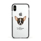 Chihuahua Personalised Apple iPhone Xs Impact Case Black Edge on Silver Phone