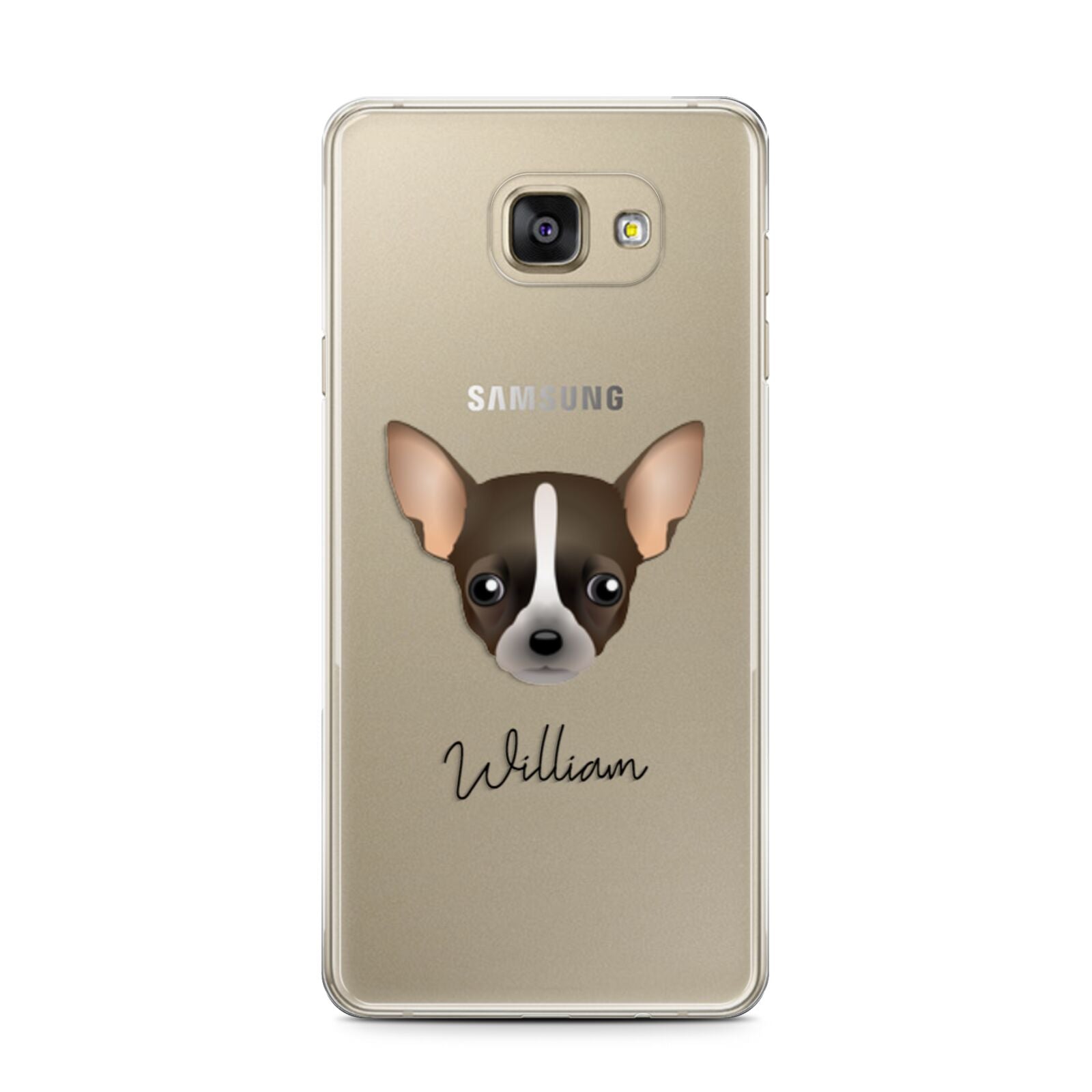 Chihuahua Personalised Samsung Galaxy A7 2016 Case on gold phone