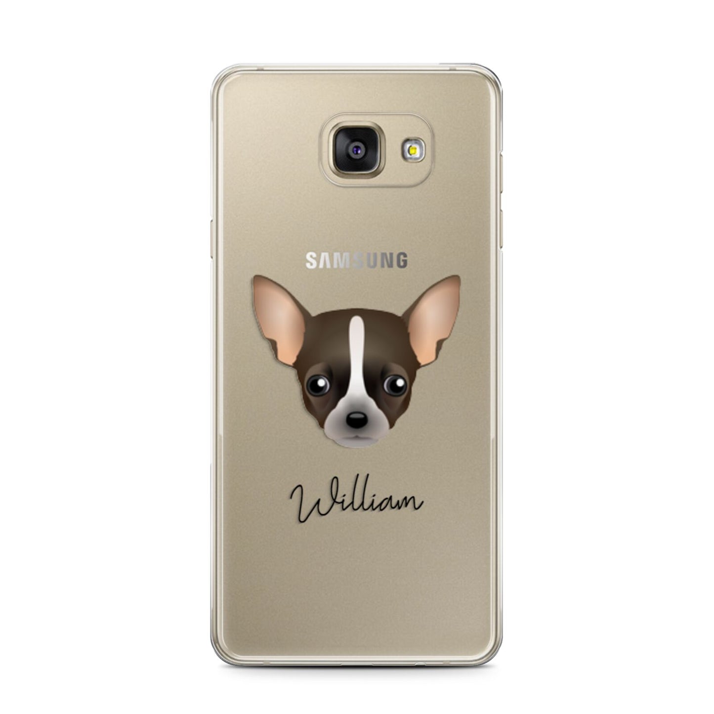 Chihuahua Personalised Samsung Galaxy A7 2016 Case on gold phone