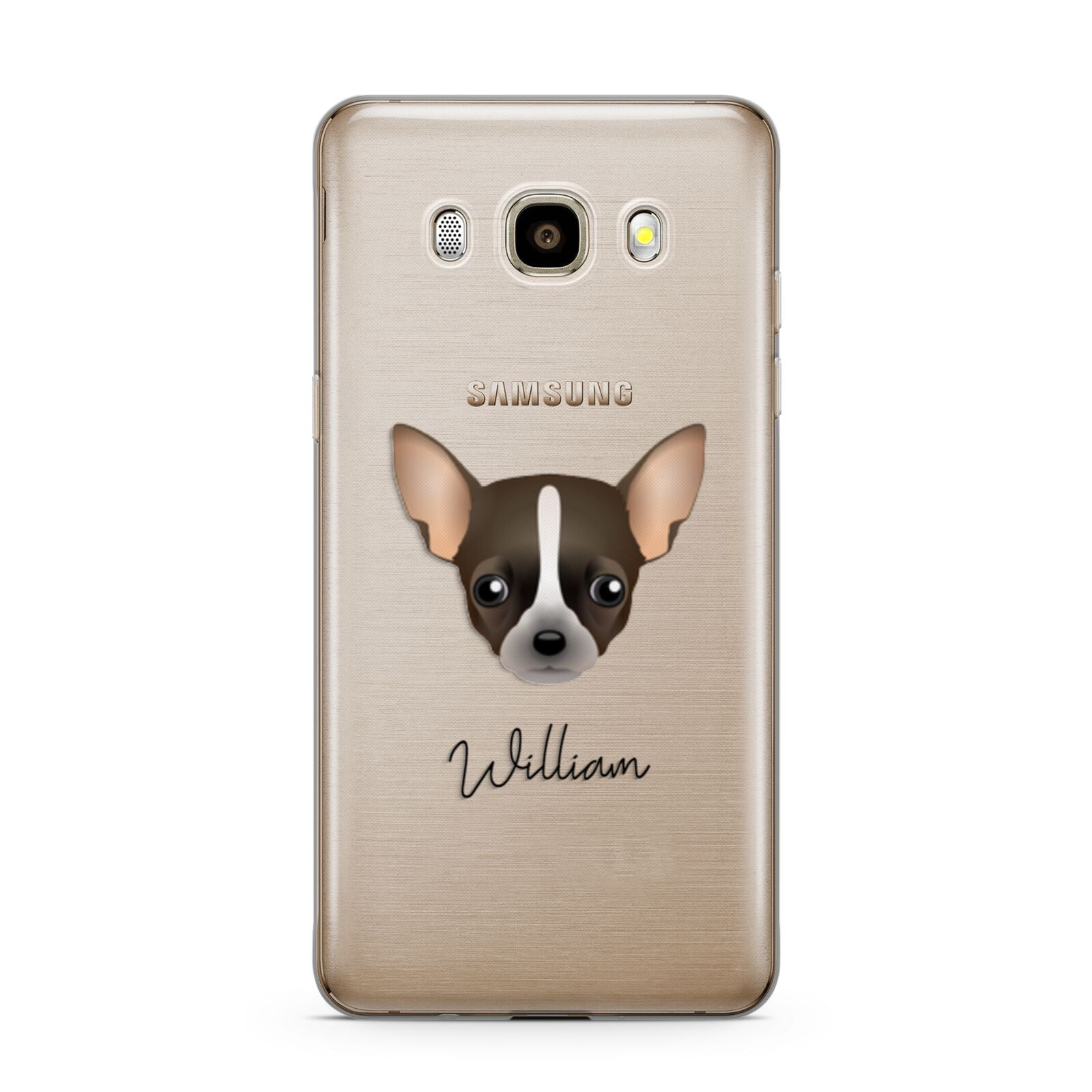 Chihuahua Personalised Samsung Galaxy J7 2016 Case on gold phone
