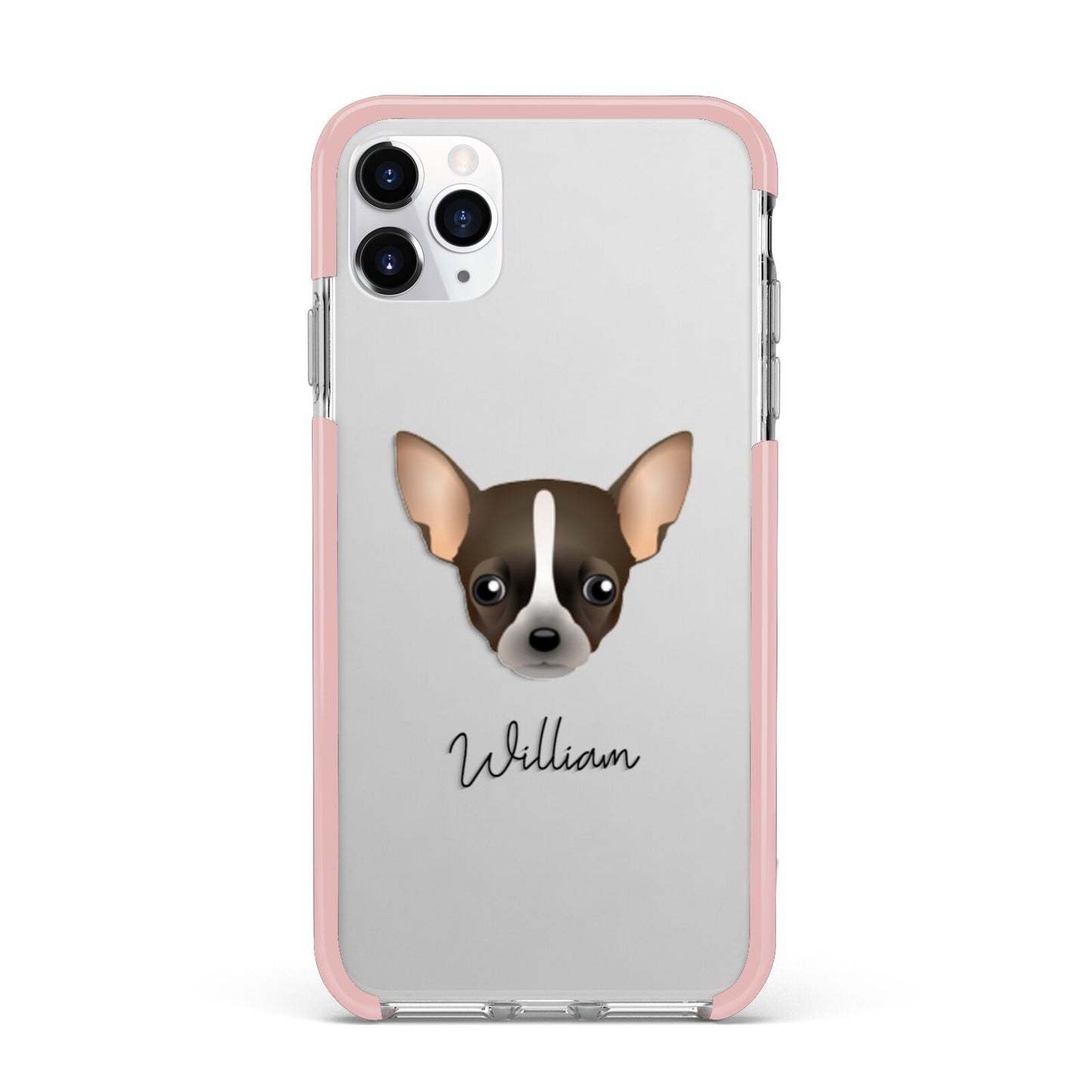 Chihuahua Personalised iPhone 11 Pro Max Impact Pink Edge Case