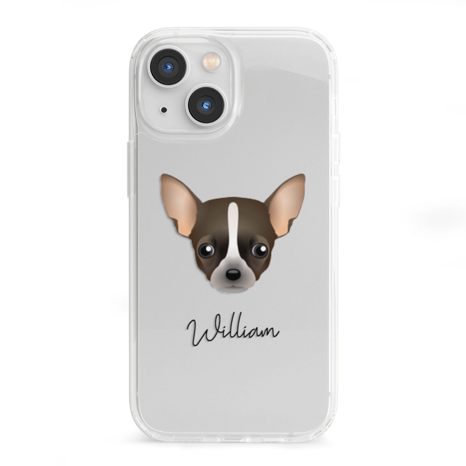 Chihuahua Personalised iPhone 13 Mini Clear Bumper Case