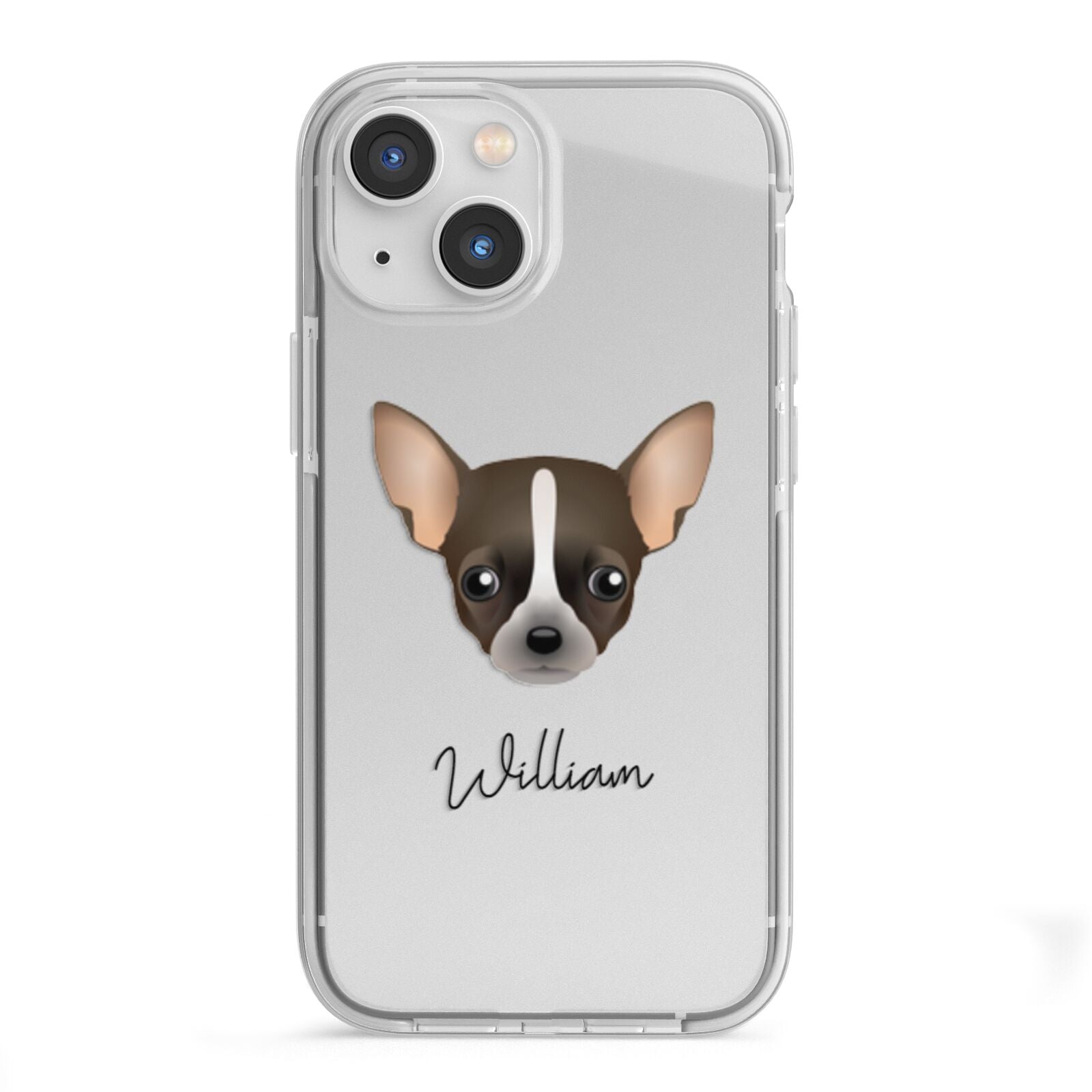 Chihuahua Personalised iPhone 13 Mini TPU Impact Case with White Edges