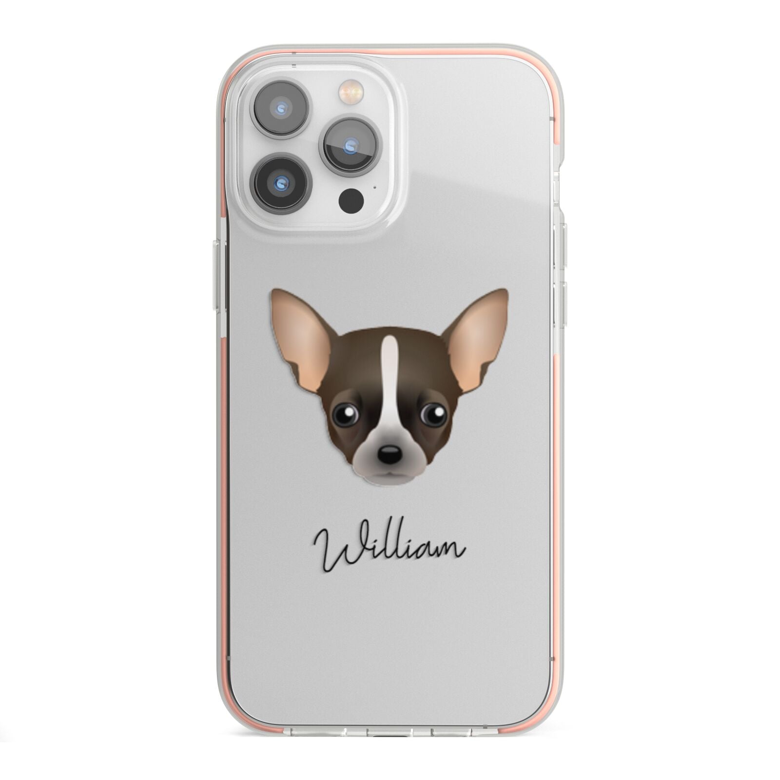 Chihuahua Personalised iPhone 13 Pro Max TPU Impact Case with Pink Edges