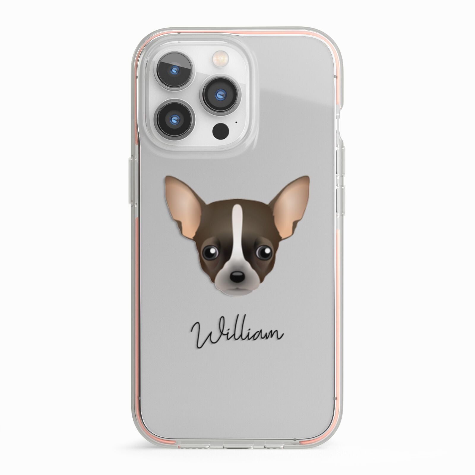 Chihuahua Personalised iPhone 13 Pro TPU Impact Case with Pink Edges