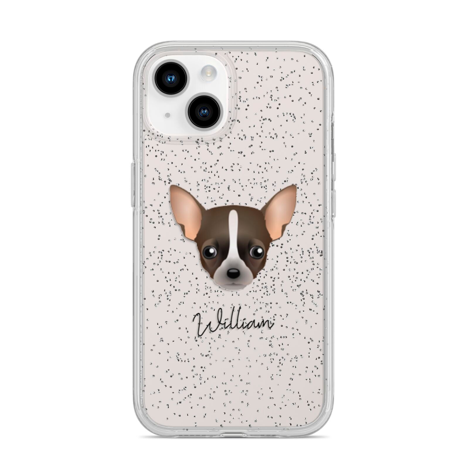 Chihuahua Personalised iPhone 14 Glitter Tough Case Starlight