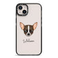 Chihuahua Personalised iPhone 14 Plus Black Impact Case on Silver phone